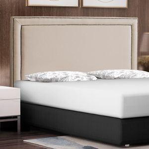 Cabeceira Cama Box Casal King Size Maísa 195cm Com Frame Linho Bege - Abmaza