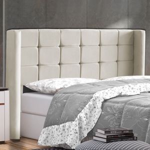 Cabeceira Cama Box Casal King Size Gioconda 195cm Com Frame Suede Bege - Abmaza