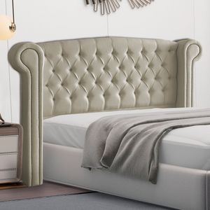 Cabeceira Cama Box Casal King Size Adelle 195cm Com Frame Veludo Bege - Abmaza