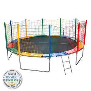 Cama Elástica Pula Pula 3,66 Mts Colorida Suporta 215 Kg
