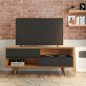 Rack Para Sala Tv Até 50" Nt1180 Freijó/ Preto Tx Notável Móveis Freijó/preto