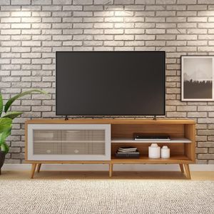 Rack Para Sala Tv Até 60" Freijó/Off White Notável Móveis