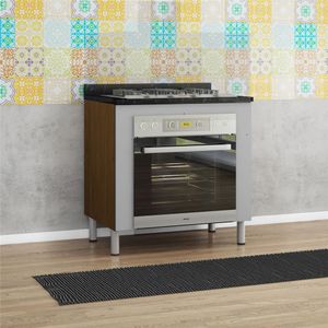 Balcão Para Forno E Cooktop Rubi Com 4 Bocas Bartira Grapia Platinum