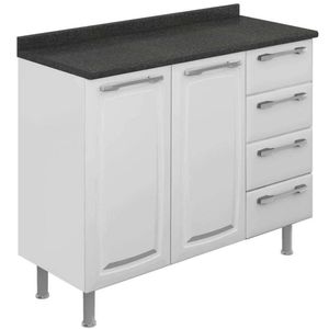 Gabinete Diamante Com 2 Portas 4 Gavetas Itatiaia Branco