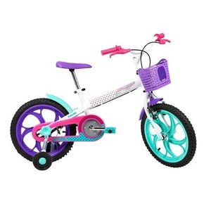 Bicicleta Aro 16 Caloi Ceci Branco Com Roxo 16