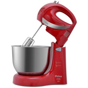 Batedeira Philco Paris Duo Mixer Turbo 2 Com 4 Velocidades E 350w Vermelho 110v