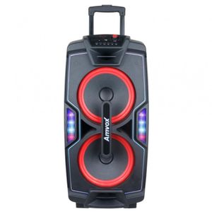 Caixa Amplificada Amvox Aca 757 X Com Bluetooth, Rádio Fm E Entradas Aux/card/usb 700w Preto