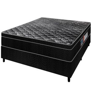 Cama Box Casal + Colchão Casal Diplomata Orthopedic Com Espuma D-45 65x138x188 Cm Portobel Preto