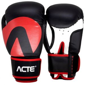 Luva De Boxe E Muay Thai Acte Sports P12 16Oz Preto, Branco E Vermelho
