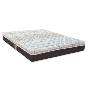 Colchão Queen Castor Sleep Class Híbrido Com Euro Pillow E Molas Ensacadas 25x158x198 Cm Branco, Cinza E Marrom