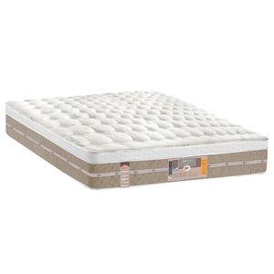 Colchão King Castor Silver Star Air Com Molas Ensacadas E Euro Pillow 32x180x200 Cm Branco Com Bege