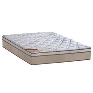 Colchão Casal Castor Sleep Revolution Com Molas Ensacadas E Euro Pillow 27x128x188 Cm Branco Com Bege