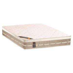Colchão Casal Castor Premium Com Euro Pillow E Molas Tecnopedic System 30x138x188 Cm Branco Com Bege