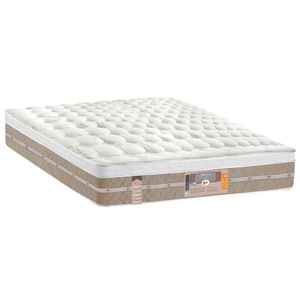 Colchão Casal Castor Silver Star Air Com Molas Ensacadas E Euro Pillow 32x128x188 Cm Branco Com Bege