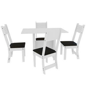 Mesa de Jantar com 4 Cadeiras Pequi Indekes Branco