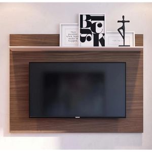 Painel Colibri Maia Para Tv De Até 55 Nogueira Com Off White