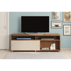 Rack Madetec Cross Para Tv De Até 65 Cedro Com Off White