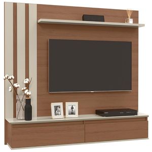 Painel Home Trend Para Tv De Até 46 Polegadas Patrimar Canelato Com Off White