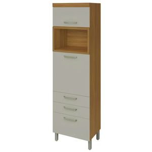 Paneleiro Nesher Princesa 2 Portas 3 Gavetas 64Cm Freijó Com Off White