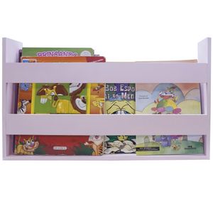 Prateleira Kapos Para Livros E Revistas 50X30X11Cm Rosa