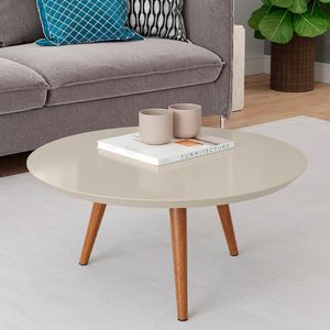 Mesa De Centro Alta Patrimar Lins Off White Com Cedro