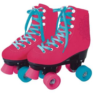 Patins Infantil Feminino Clássico 4 Rodas F0010 - Fun Rosa/Azul