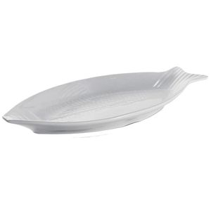 Travessa Peixe Haus Concept Texture Em Melamina 43 Cm Branco