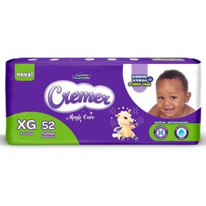 Fralda Cremer Hiper Com 52 Unidades, Tamanho Xg Roxo Com Verde
