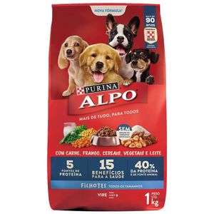 Ração Para Cães Purina Alpo Filhotes Carne, Frango, Cereais, Vegetais E Leite 1kg