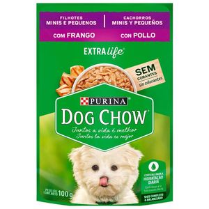 Ração Úmida Para Cães Dog Chow Extralife Filhotes Minis E Pequenos Frango - 100G