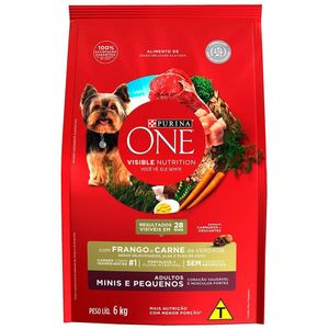 Ração Seca Para Cães Purina One Adultos Minis E Pequenos Frango E Carne 6Kg