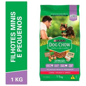Ração Para Cães Purina Dog Chow Filhotes Mini E Pequenos Carne, Frango E Arroz 1Kg
