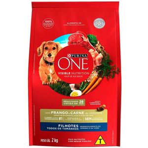 Ração Seca Para Cães Purina One Filhotes Frango E Carne 2kg