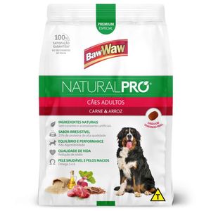 Ração Para Cães Baw Waw Natural Pró Adultos Carne E Arroz 6kg