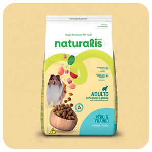 Ração Seca Total Naturalis Peru E Frango Para Cães Adultos Porte Médio E Grande 20Kg