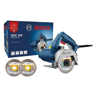 Serra Mármore A Seco Bosch Gdc 150 Titan 1500W Com 2 Discos Azul 220V