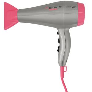 Secador De Cabelos Ga.Ma Italy New Lumina 3D Motor Ac Profissional 2200W Cinza Com Pink Bivolt