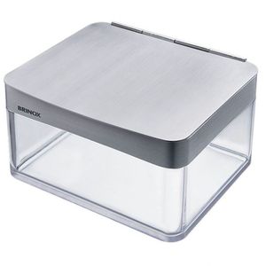 Saleiro Brinox Parma Em Ps E Aço Inox 400 Ml Inox E Transparente