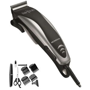 Máquina De Cortar Cabelo Mondial Hair Stylo Cr-02 4 Com Pentes Prata Com Preto 220V
