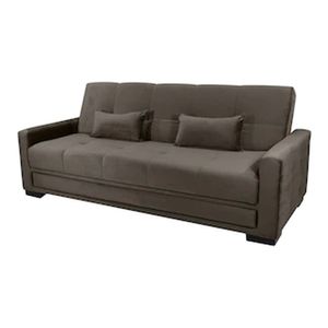 Sofá-cama 3 Lugares Matrix Grazi Com Revestimento Em Tecido Veludo Cappuccino