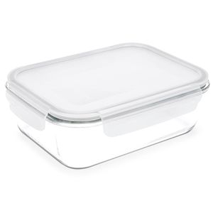 Pote Retangular Brinox Hermético Lockestock Em Vidro 370ml Transparente
