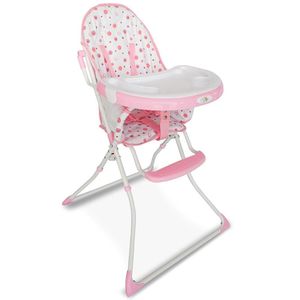 Cadeira De Alimentação Baby Style Flash Branco E Rosa