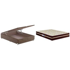 Colchão Casal Hellen Millenium Box 138cm De Largura Probel Marrom Com Bege