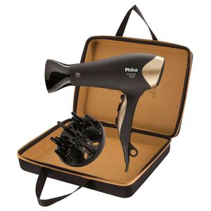 Secador de Cabelos Philco Golden Star Com Emissão de íons Preto Com Dourado 220v