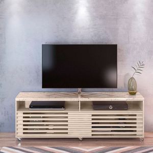 Rack Madetec Cross Com 2 Portas e Nicho Para Tv de Até 65 Polegadas Calacata Off White