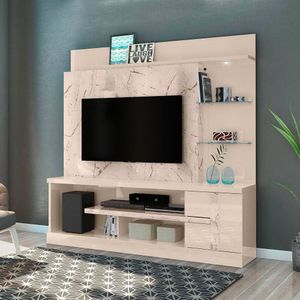 Estante Home Madetec Alan Ideal Para Tv de Até 60 Polegadas Calacata Off White