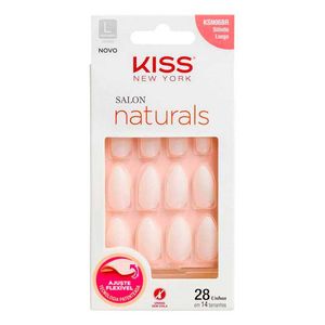 Unhas Postiças Salon Naturals Longo Estileto 28 Unidades Kiss New York Natural