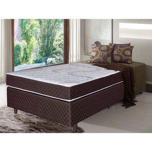 Cama Box Solteiro Umaflex Orleans Com Molas Ensacadas 58X88X188Cm Marrom Com Branco