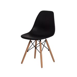 Cadeira c/Encosto p/Mesa De Jantar Cozinha Preta Preto