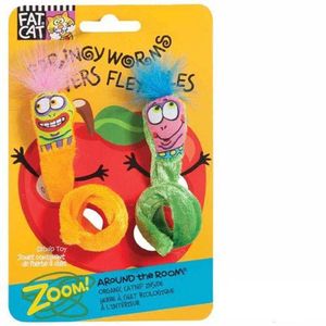 Brinquedo Brasgroup Fcc Springy Worms Para Gatos Laranja E Verde - P650037
